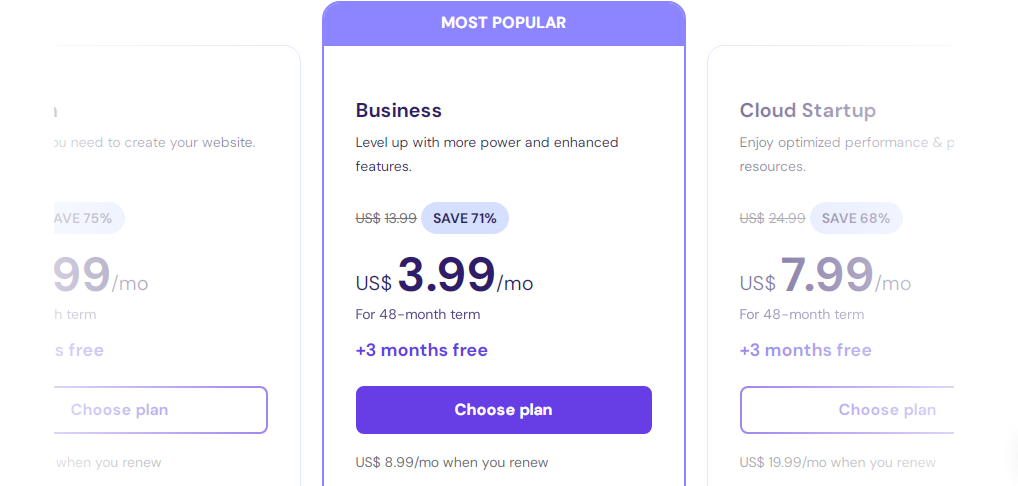 Hostinger Pricing